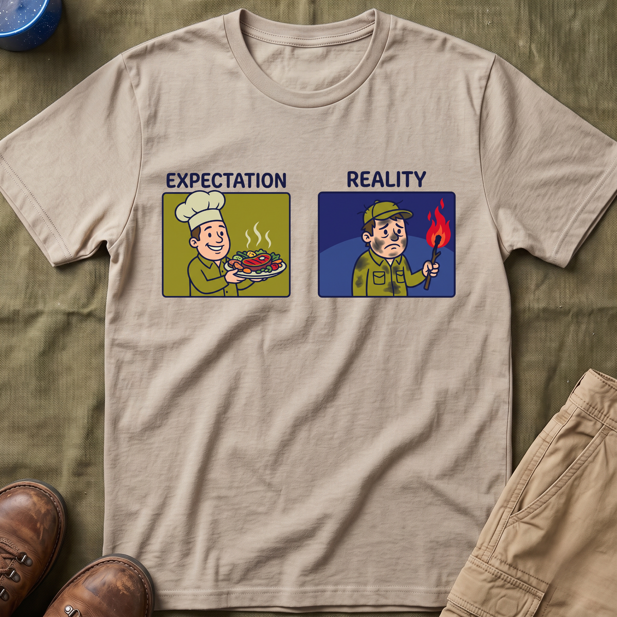 Campfire Diner Expectation vs Reality T-Shirt