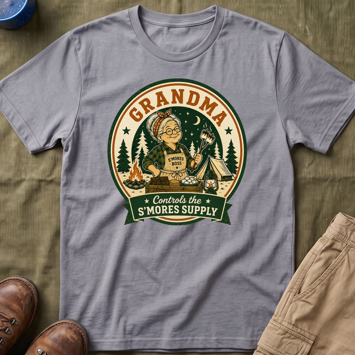 Grandma — Controls The S'Mores Supply Matching T-Shirt