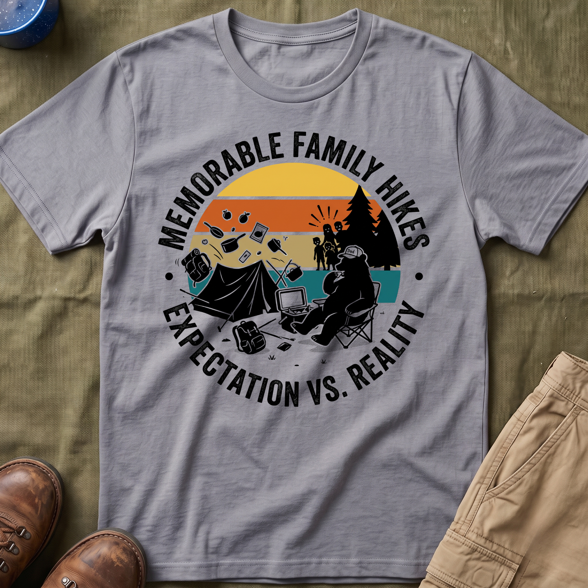 Memorable Family Hikes —  Expectation VS Reality With The Bear T-Shirt