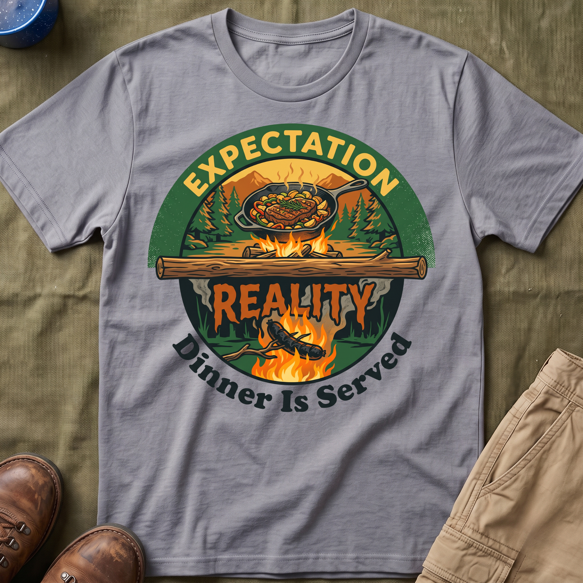 Expectation vs Reality — Dinner Is Served T-Shirt