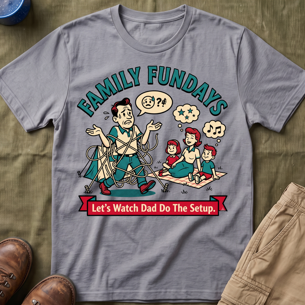 Family Fundays — Let's Watch Dad Do The Setup T-Shirt
