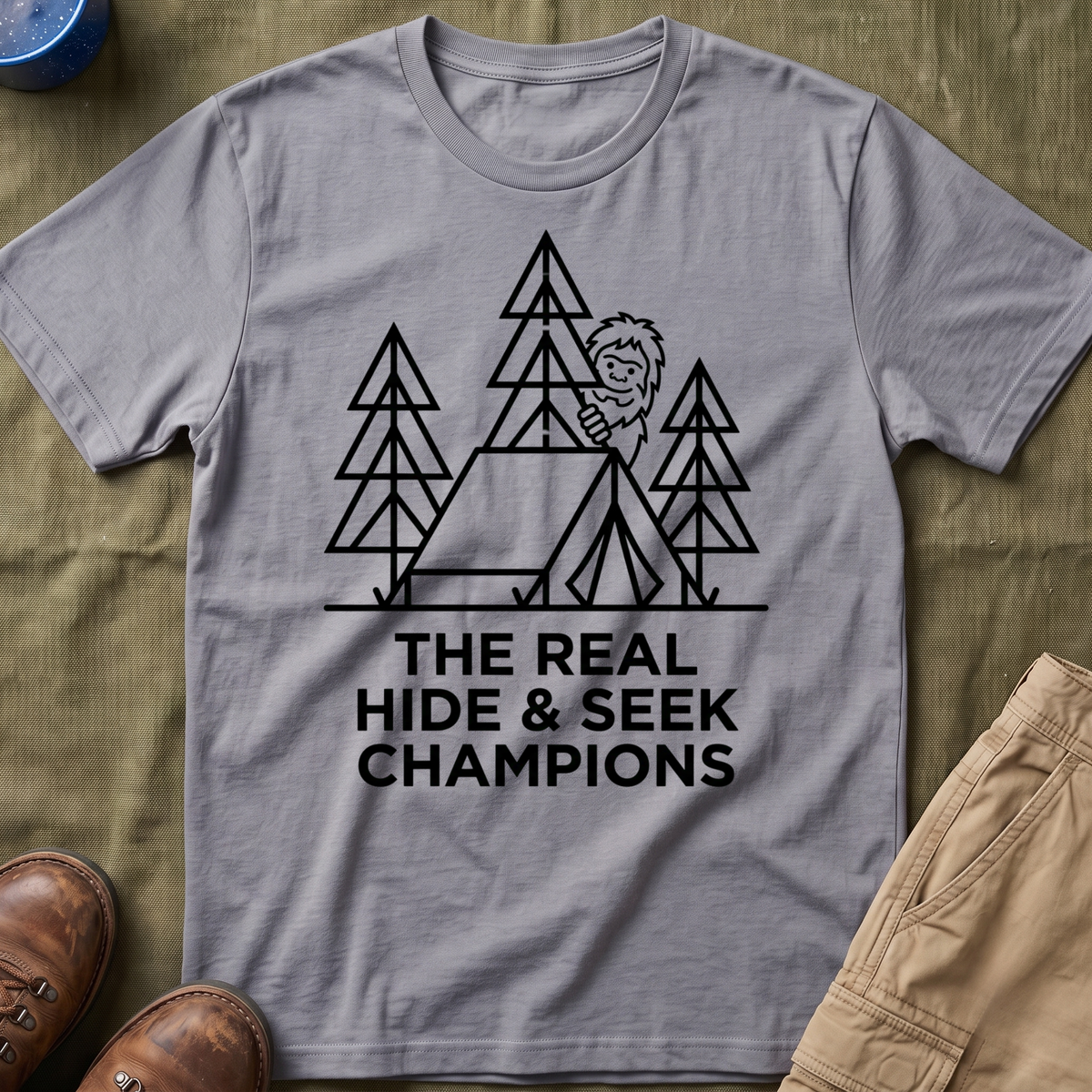 The Real Hide & Seek Champions With Bigfoot — Light Edition T-Shirt