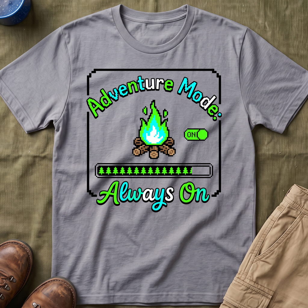 Adventure Mode Always On — 8-Bit T-Shirt