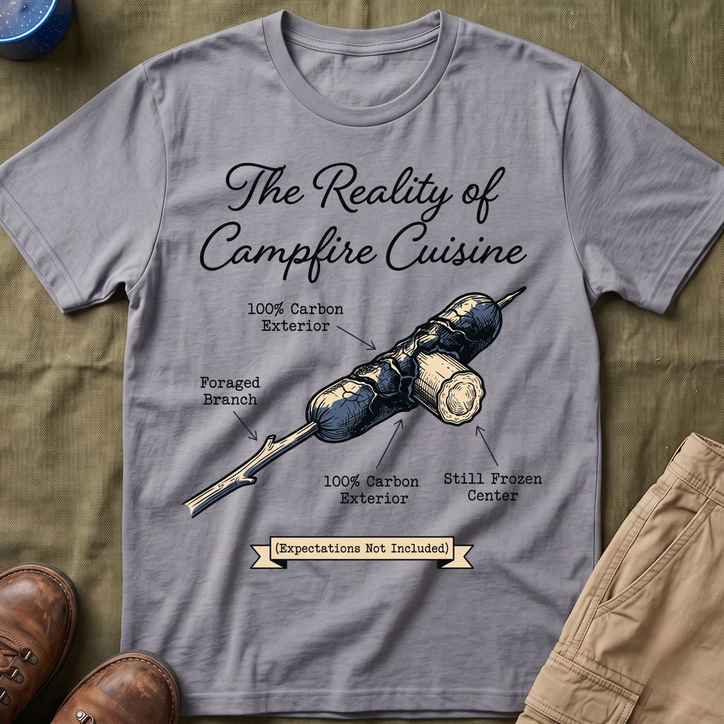 The Reality of Campfire Cuisine — Expectations Not Included T-Shirt