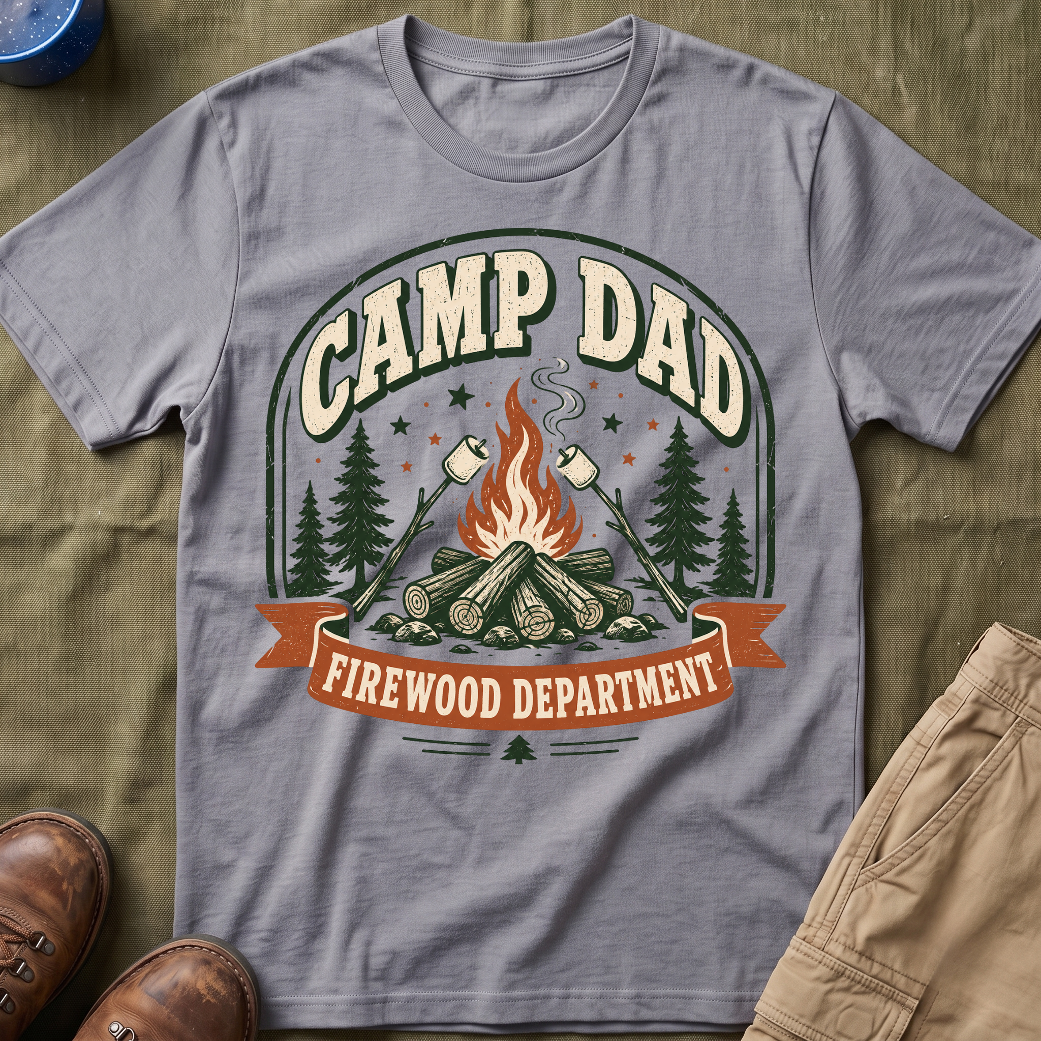 Camp Dad — Firewood Department Retro T-Shirt