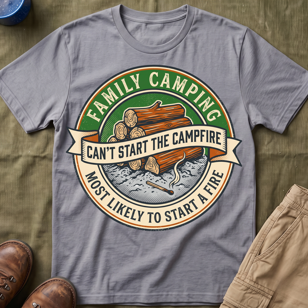 Most Likely To Start a Fire Can't Start The Campfire — Vintage T-Shirt