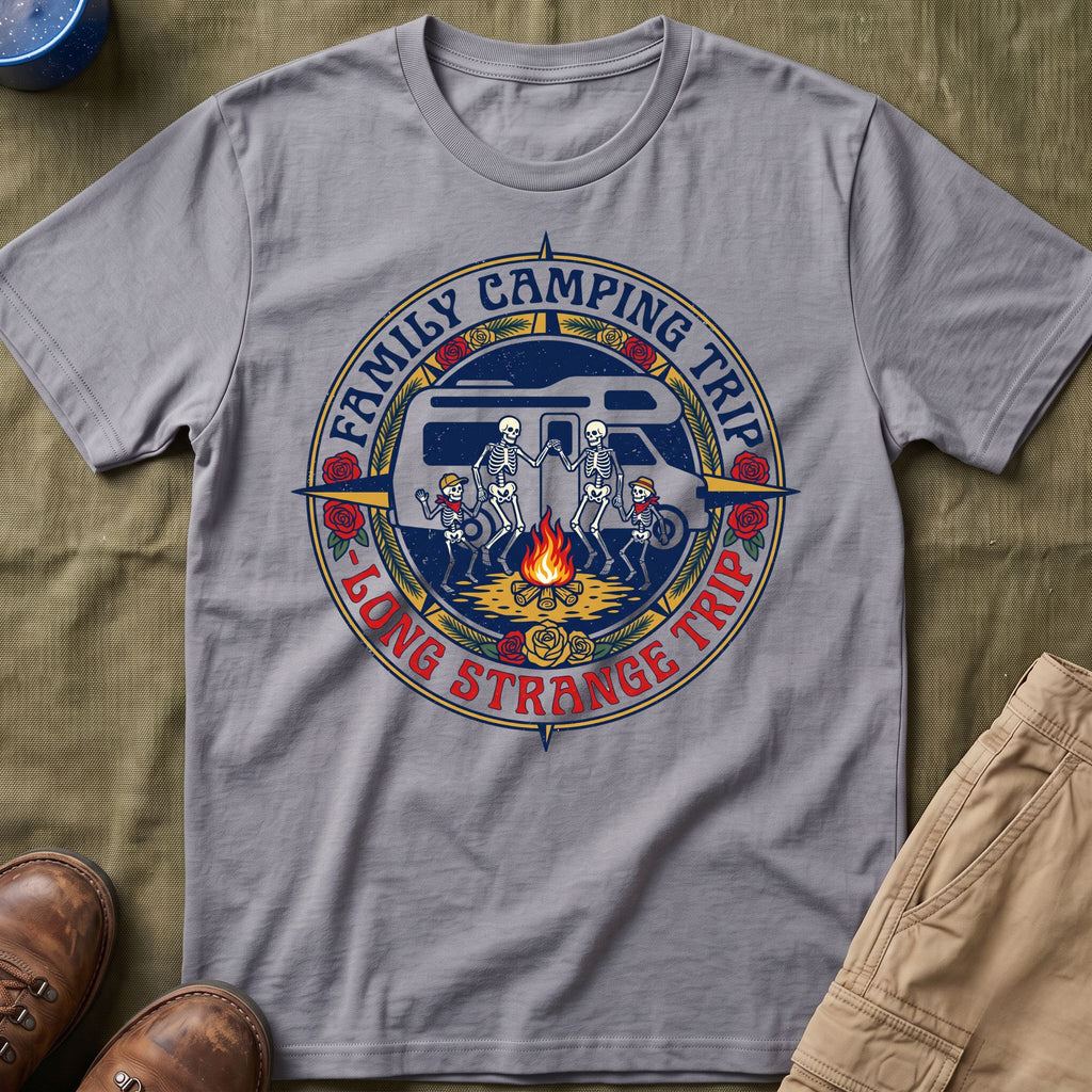 Family Camping Trip — Long Strange Trip With Skeleton T-Shirt