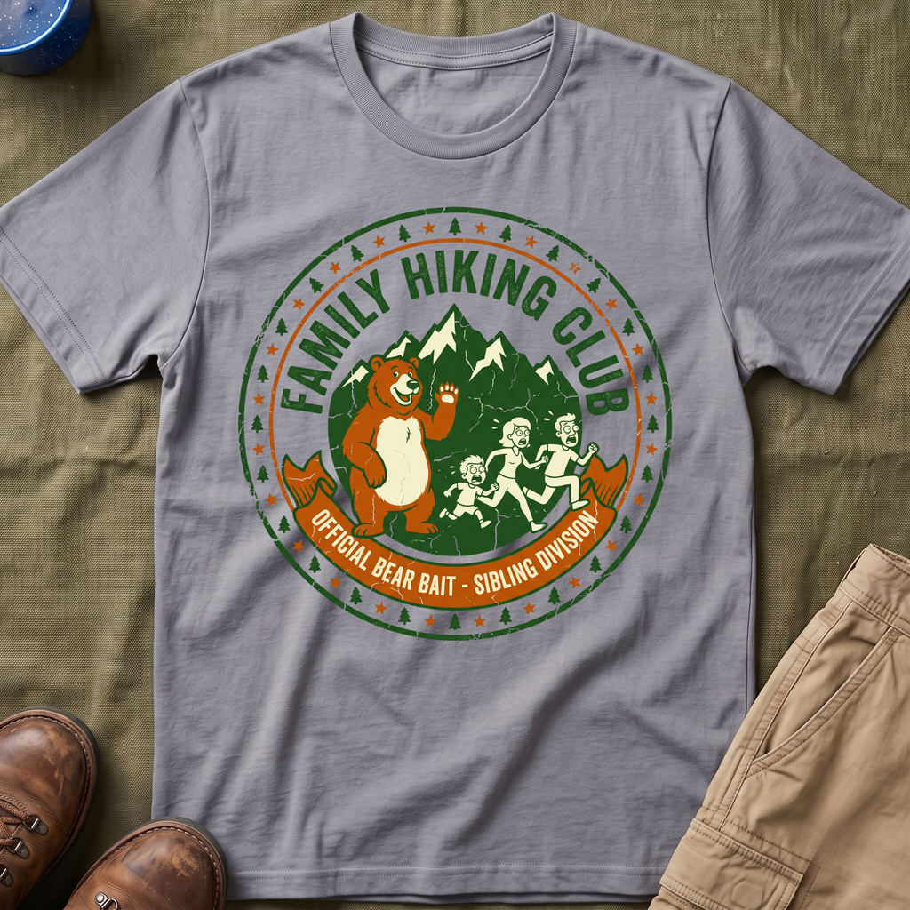Family Hiking Club — Official Bear Bait Sibling Division T-Shirt