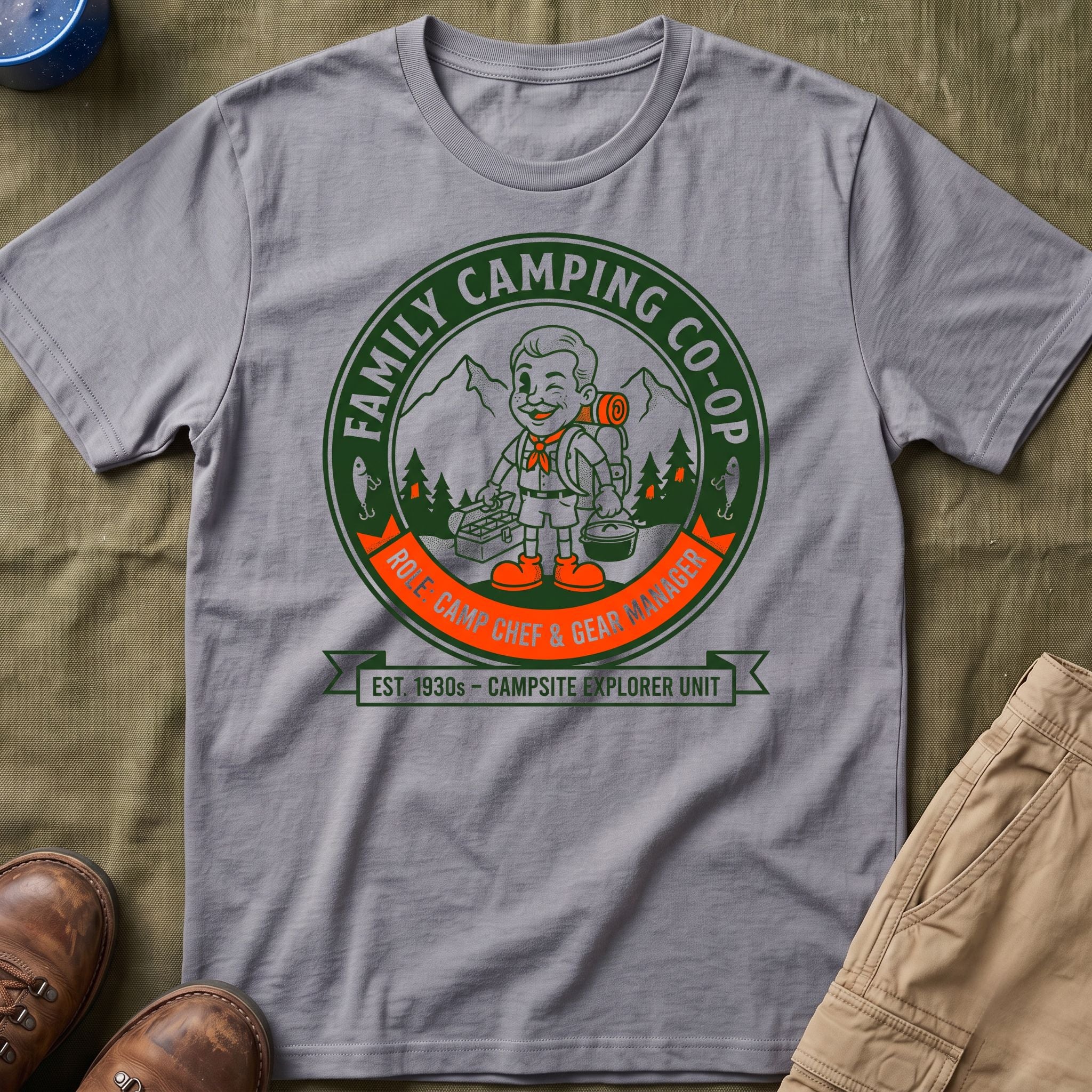 Family Camping Coop —  Camp Chef & Gear Manager Matching T-Shirt