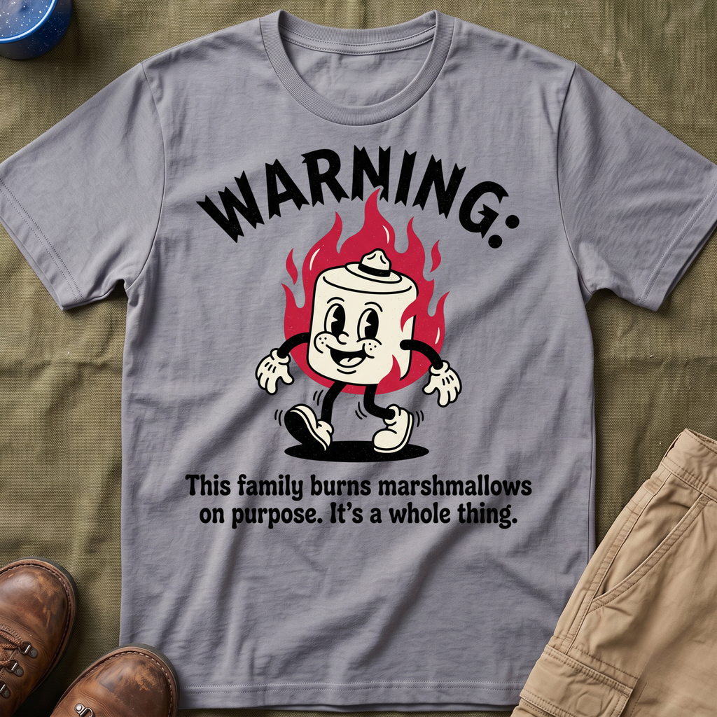 This Family Burns Marshmallows On Purpose Retro T-Shirt