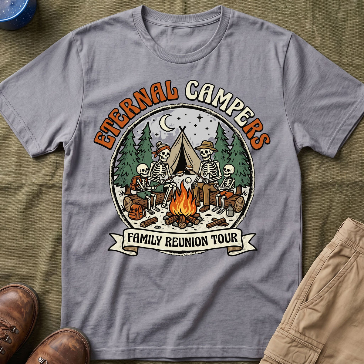 Eternal Campers — Family Reunion Tour With Skeleton T-Shirt