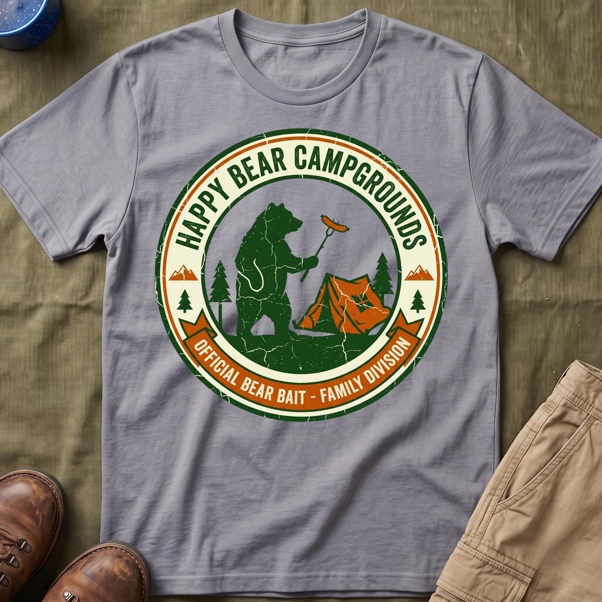 Happy Bear Campgrounds — Official Bear Bait Family Division T-Shirt