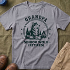 Grandpa — Senior Wolf (Retired) Matching T-Shirt