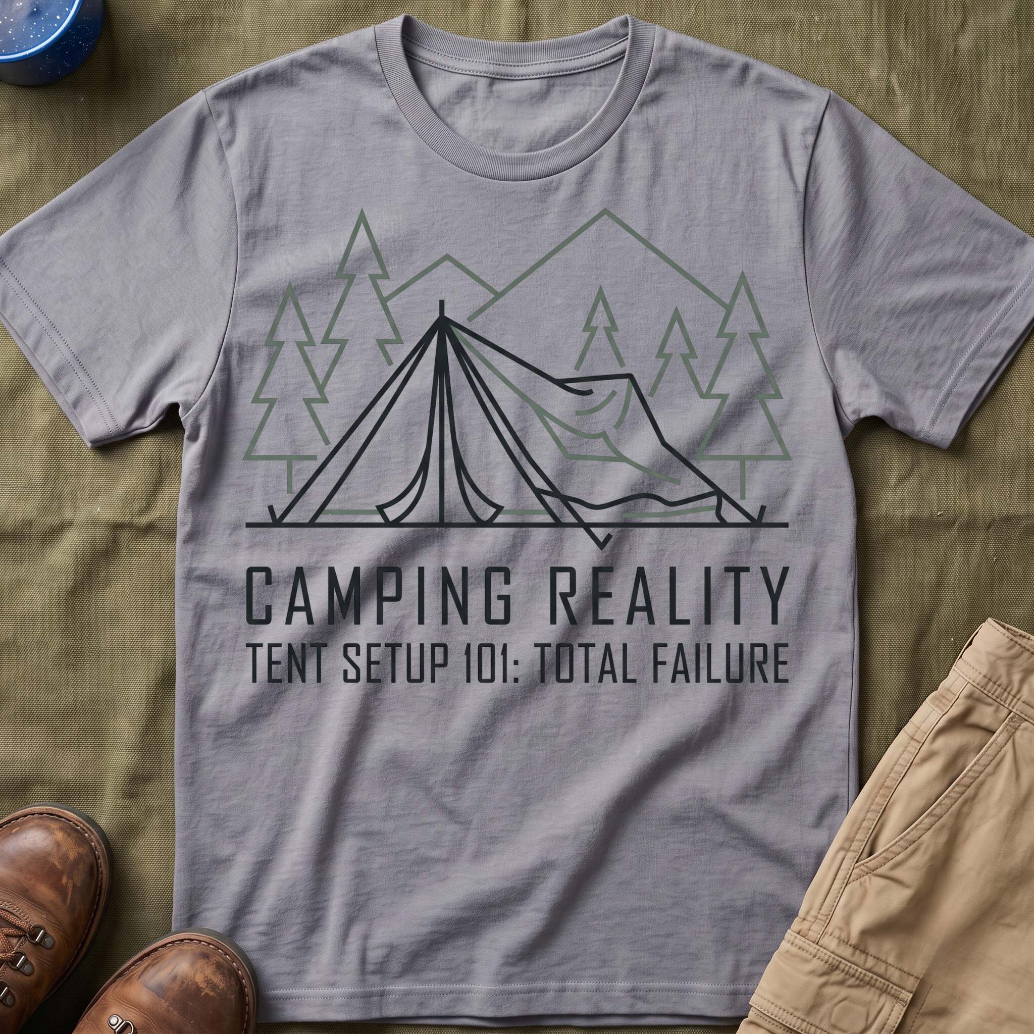 Camping Reality — Tent Setup 101: Total Failure T-Shirt