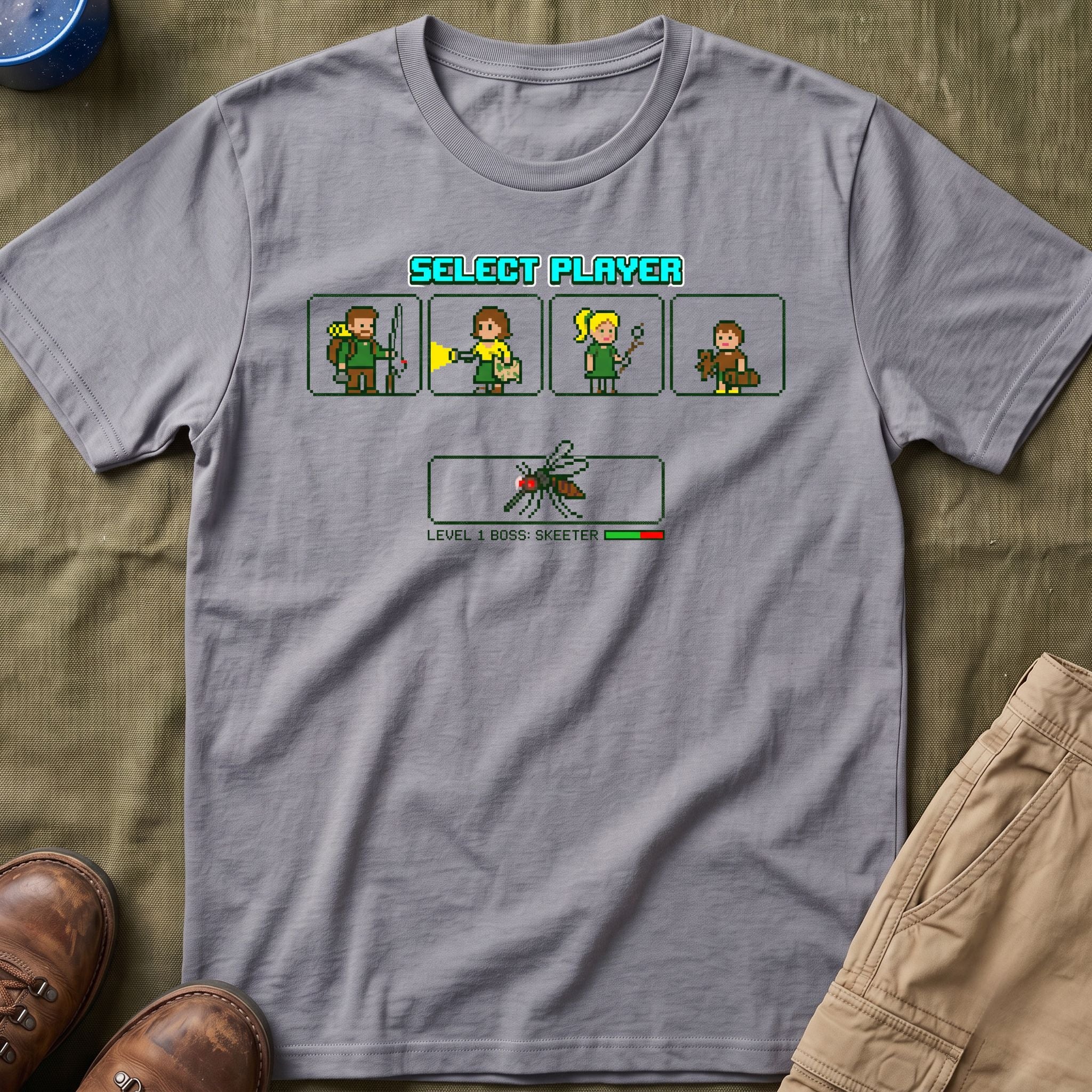 Select Player — With Mosquitoes 8-Bit T-Shirt