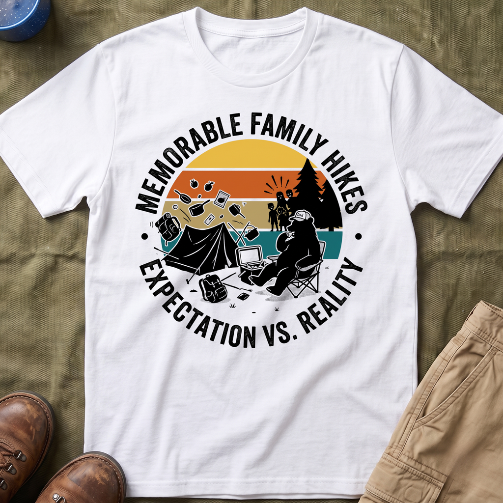 Memorable Family Hikes —  Expectation VS Reality With The Bear T-Shirt
