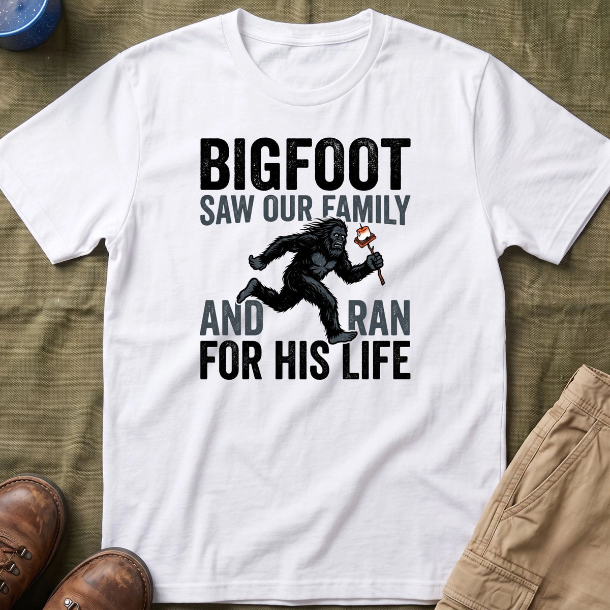 Bigfoot Saw Our Family And Ran For His Life Matching T-Shirt