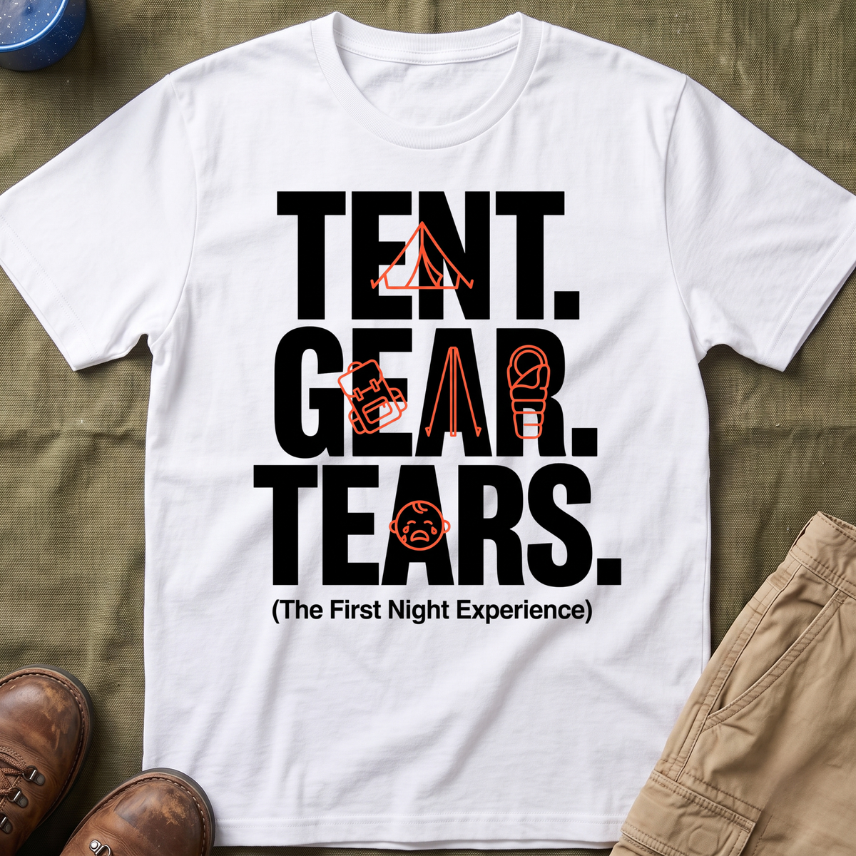 Tent Gear Tears — The First Night Experience T-Shirt