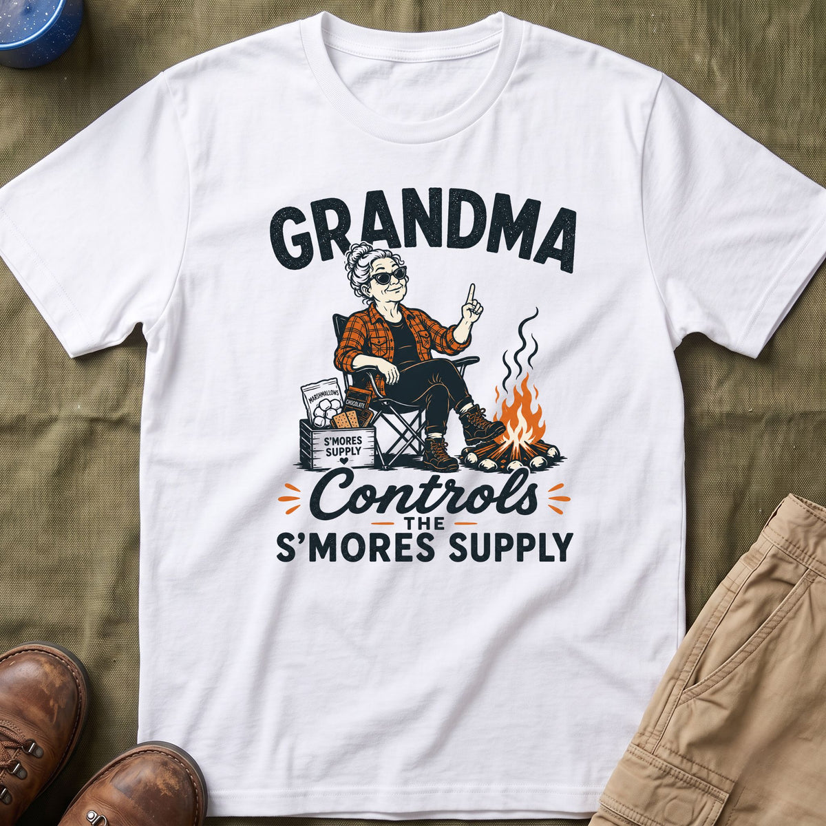 Grandma — Controls The S'Mores Supply Matching T-Shirt