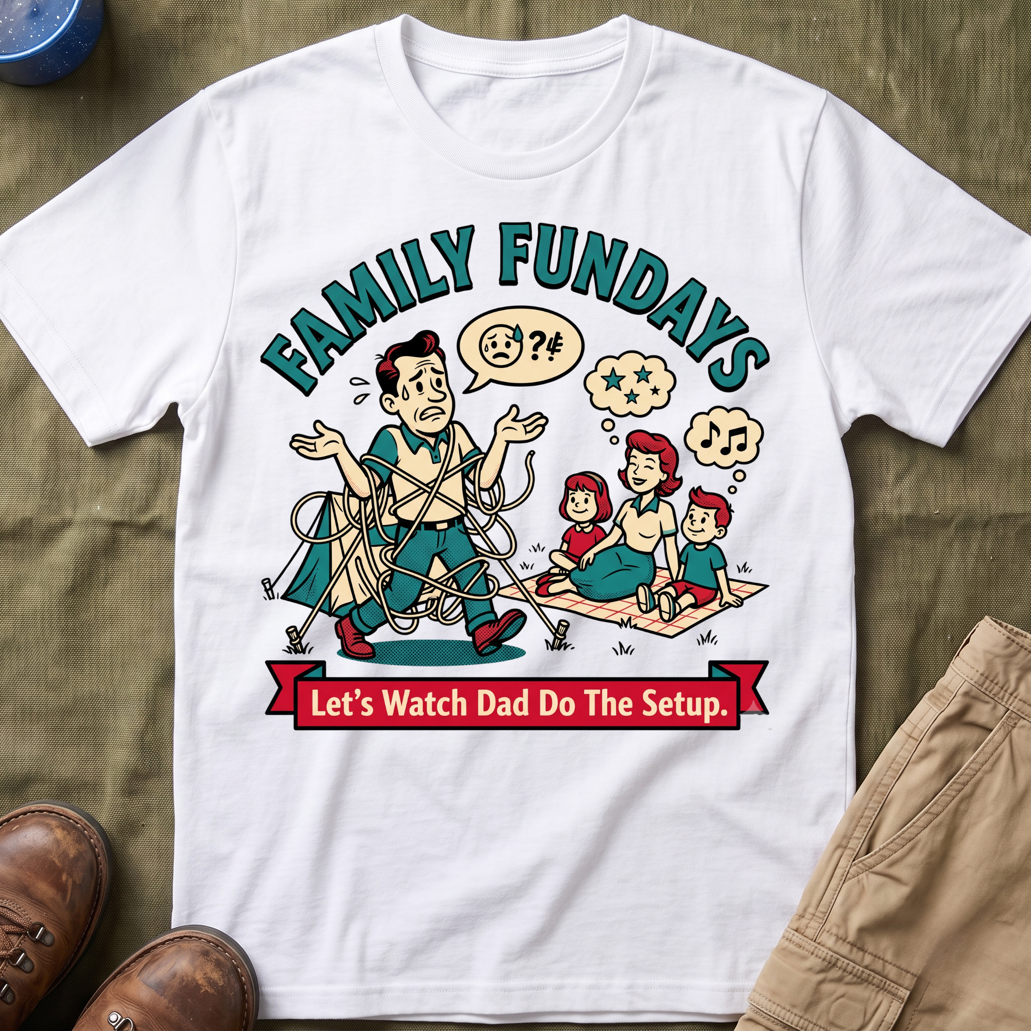 Family Fundays — Let's Watch Dad Do The Setup T-Shirt