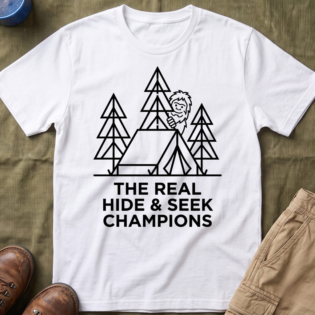 The Real Hide & Seek Champions With Bigfoot — Light Edition T-Shirt