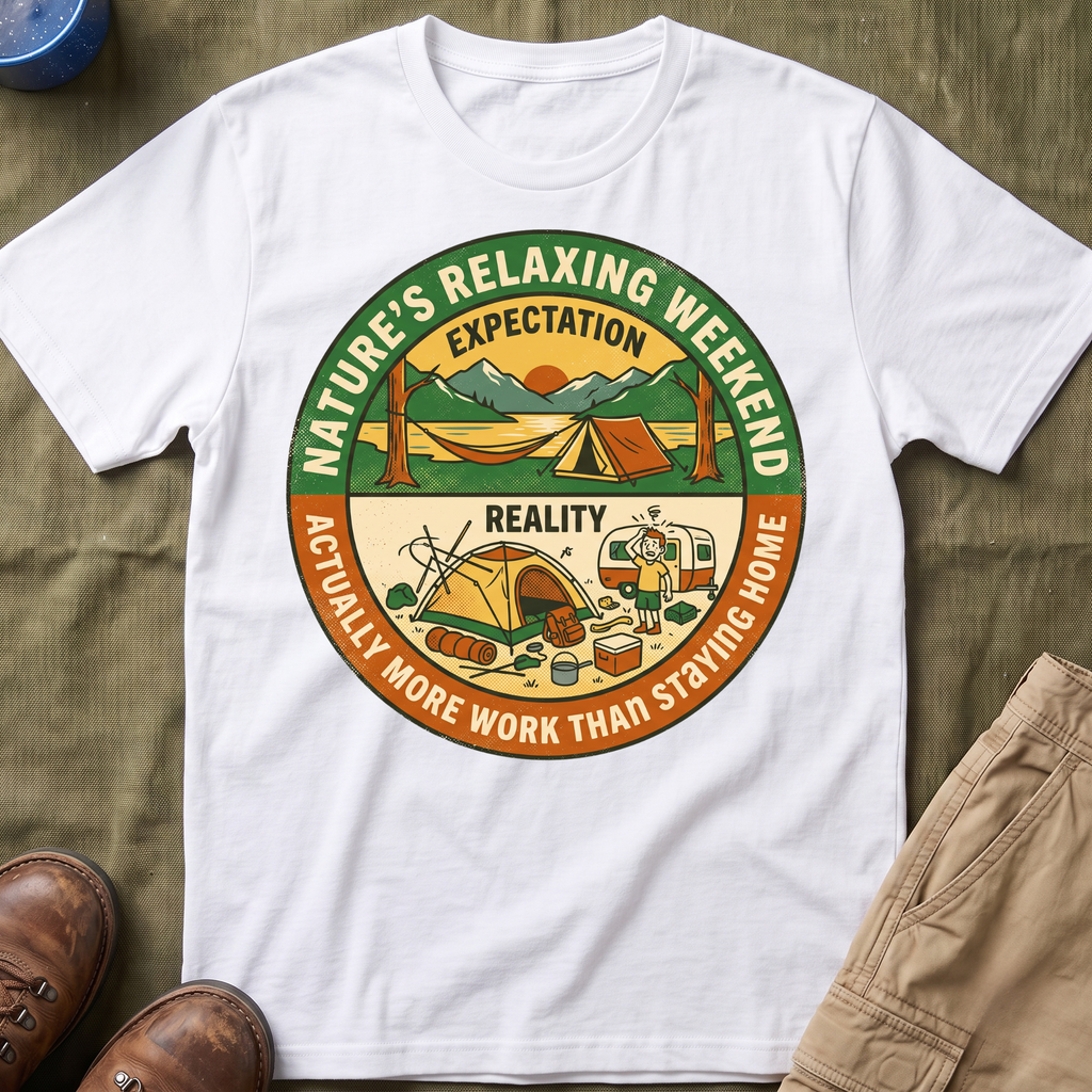 Expectation: Nature's Relaxing Weekend —  Reality: Actually More Work Than Staying Home T-Shirt