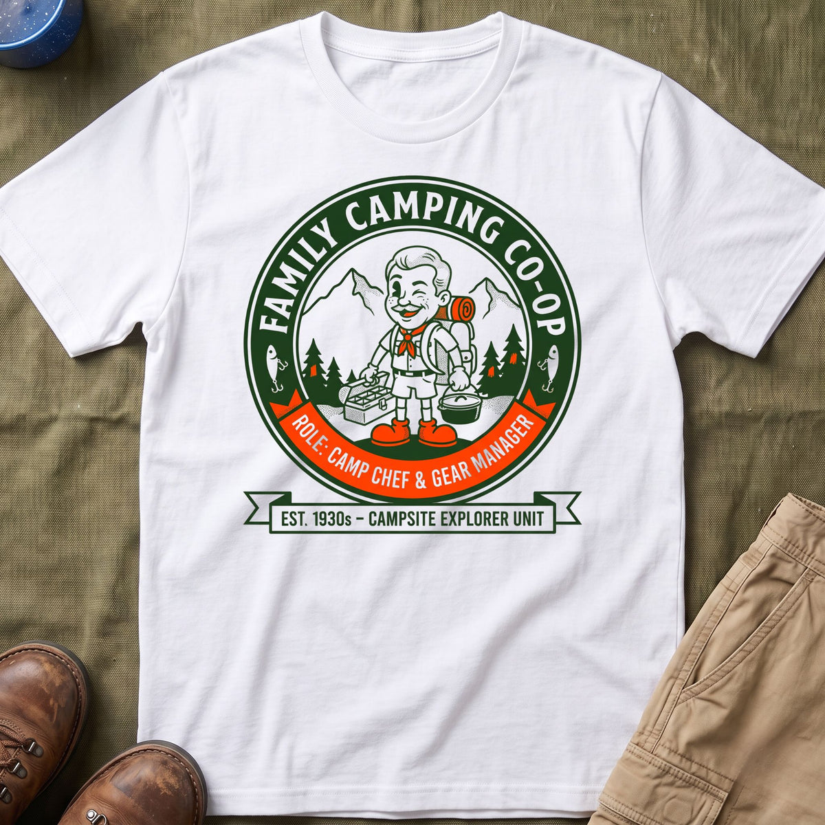 Family Camping Coop —  Camp Chef & Gear Manager Matching T-Shirt