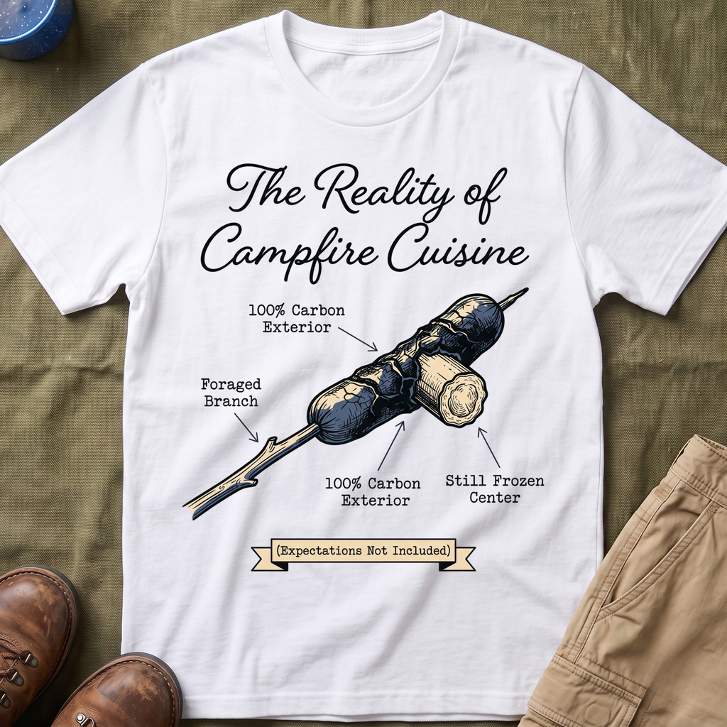 The Reality of Campfire Cuisine — Expectations Not Included T-Shirt