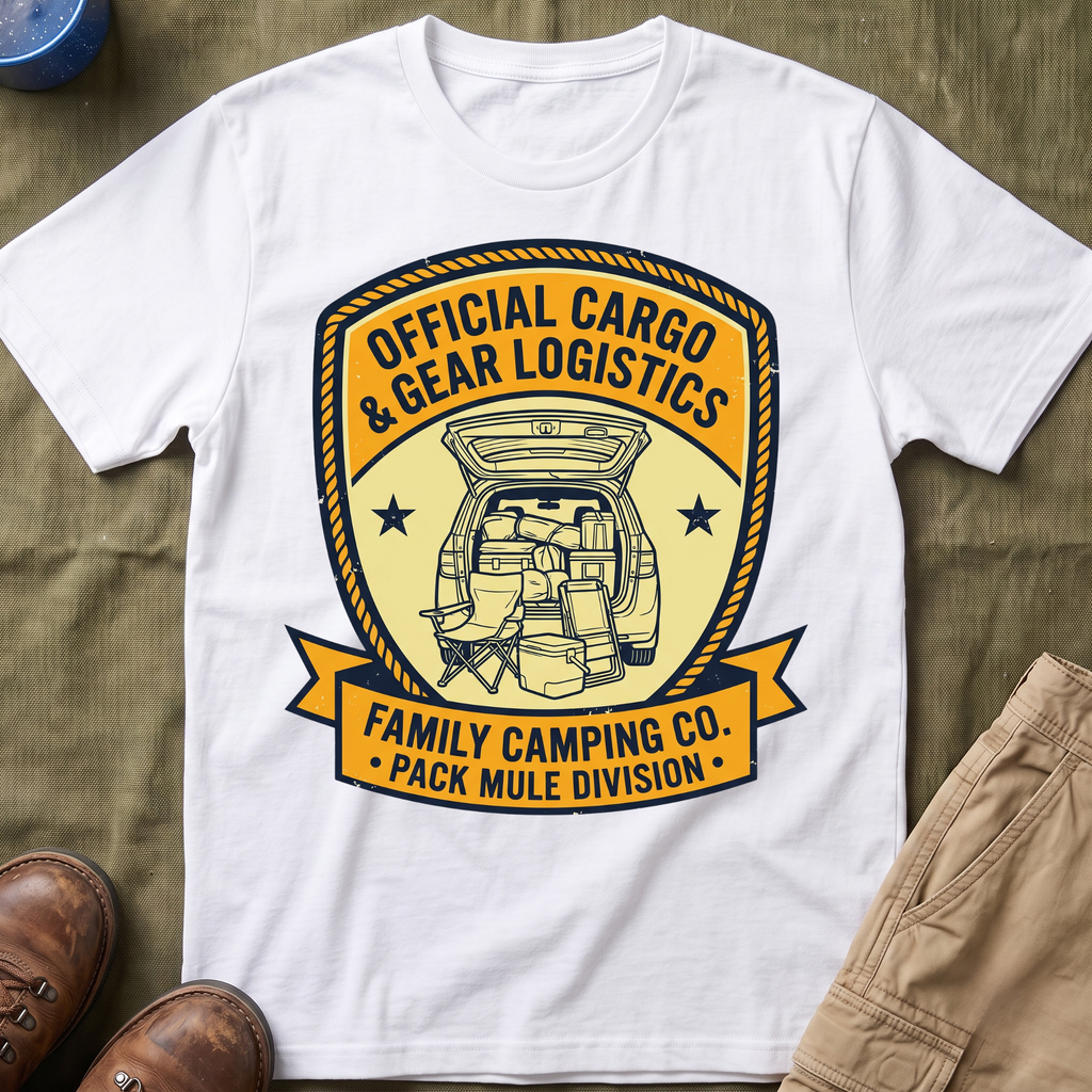 Official Cargo & Gear Logistics — Pack Mule Division T-Shirt