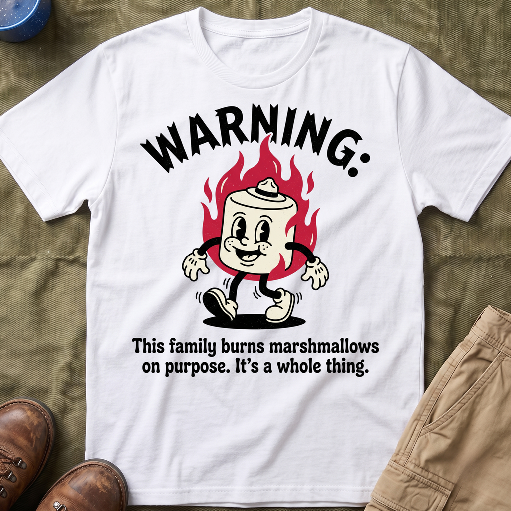 This Family Burns Marshmallows On Purpose Retro T-Shirt