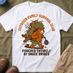 Outdoor Family Survival Club —  Powered Entirely by Snack Bribes T-Shirt