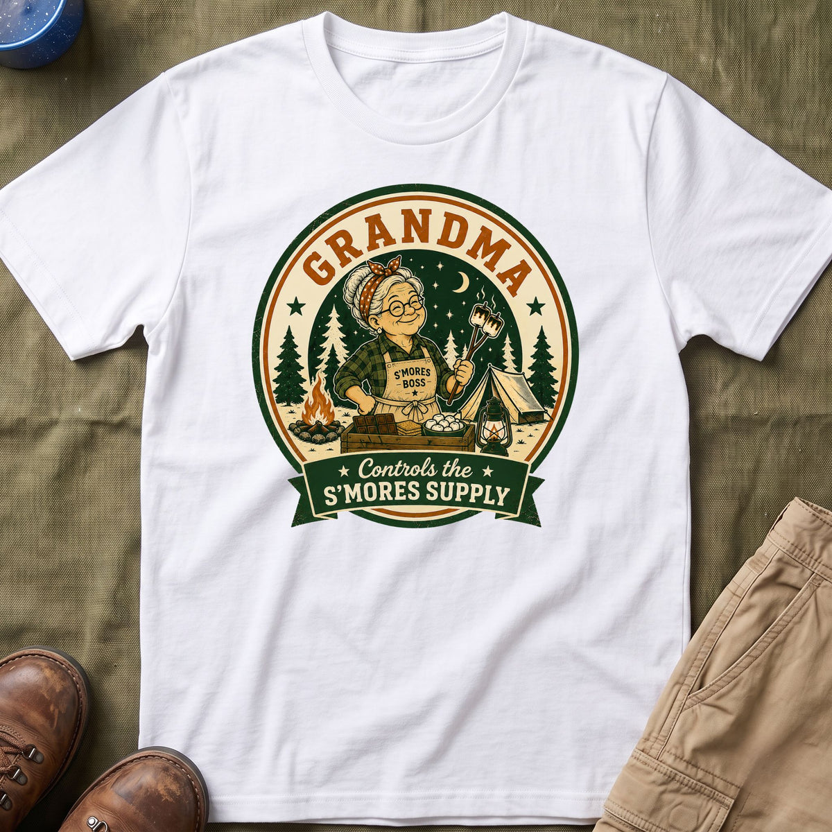 Grandma — Controls The S'Mores Supply Matching T-Shirt