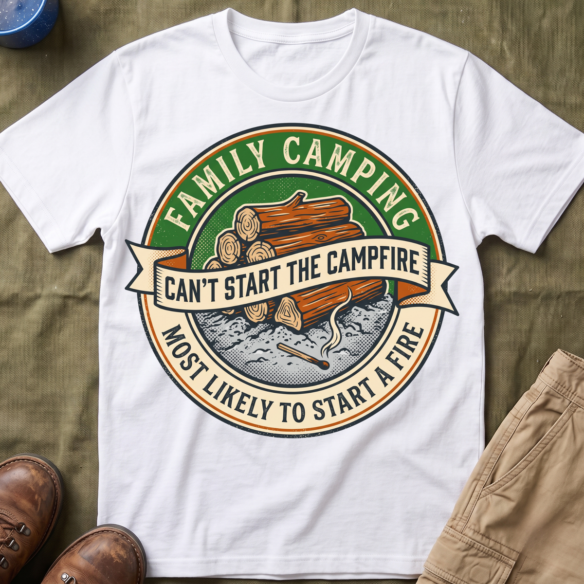 Most Likely To Start a Fire Can't Start The Campfire — Vintage T-Shirt