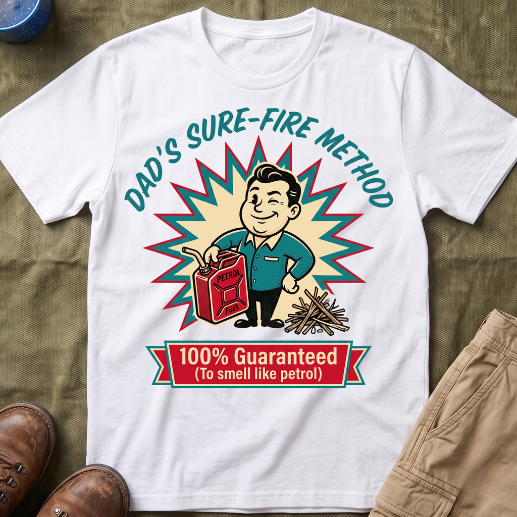 Dad's Sure-Fire Method — 100% Guaranteed To Smell Like Petrol T-Shirt