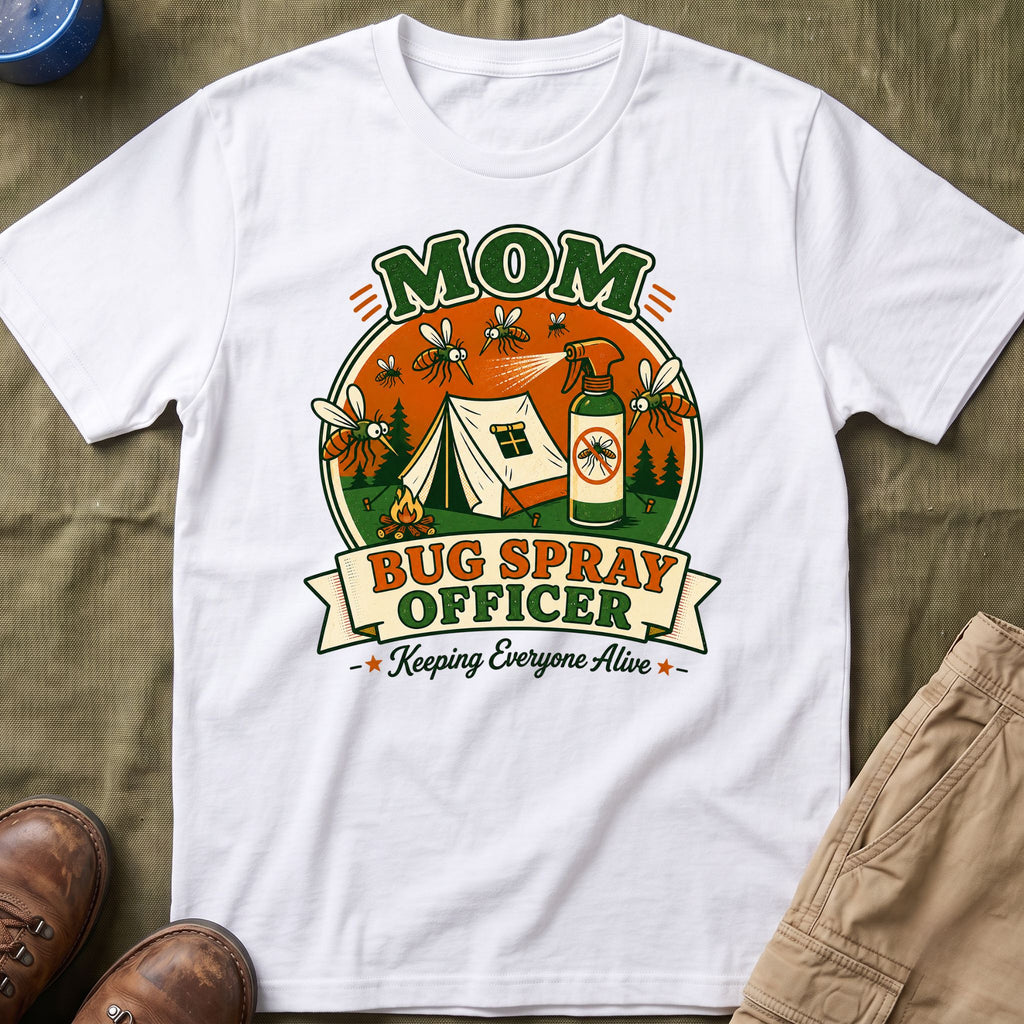 Mom — Bug Spray Officer, Keeping Everyone Alive With Mosquitoes Matching T-Shirt