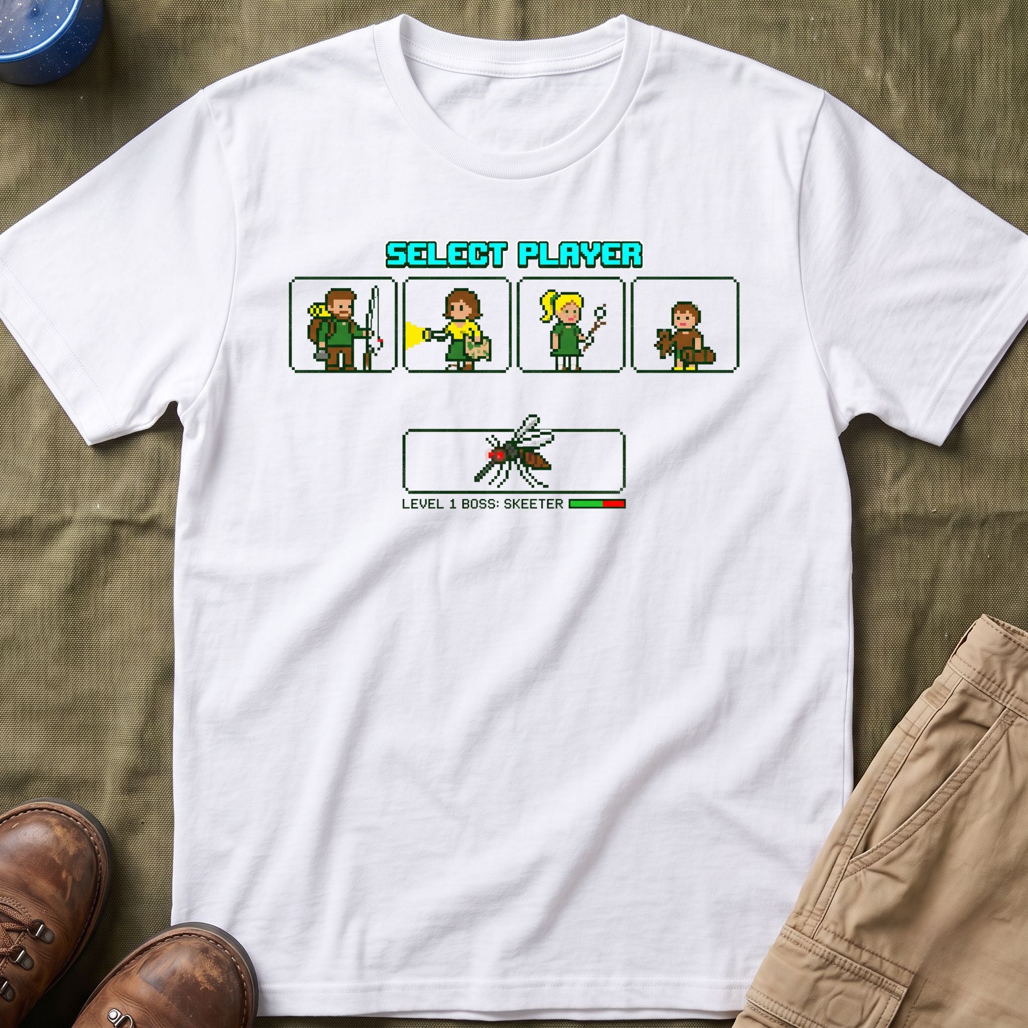 Select Player — With Mosquitoes 8-Bit T-Shirt