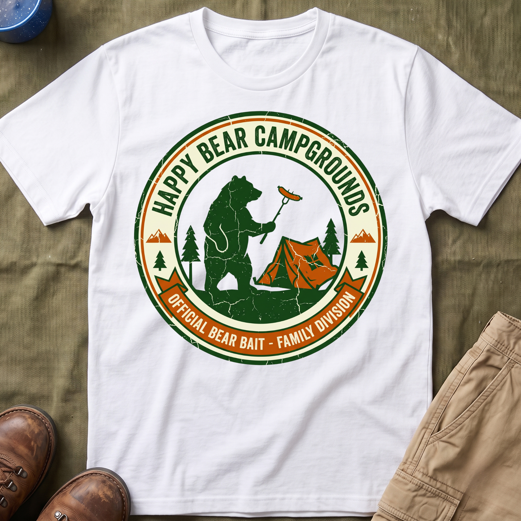 Happy Bear Campgrounds — Official Bear Bait Family Division T-Shirt